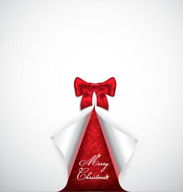 roll paper with red bow christmas background