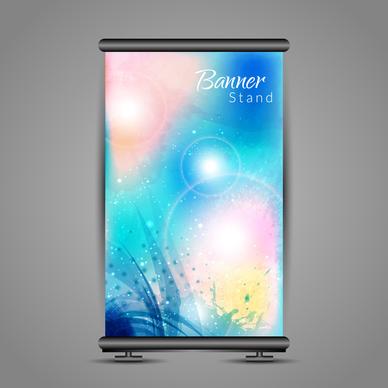 roll up banner design with vertical bright background