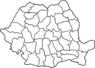 Romania map bw