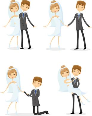 romantic bride and groom design vector