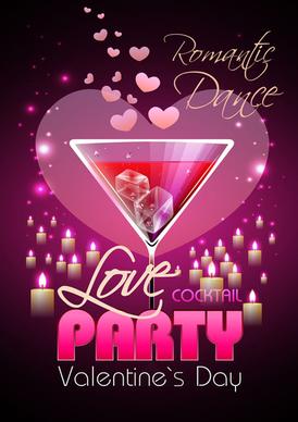 romantic club cocktail party flyer vector