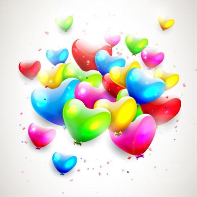 romantic color balloons background art