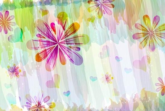 floral background template bright colorful grunge handdrawn decor
