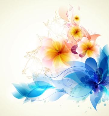 romantic flower background 01 vector