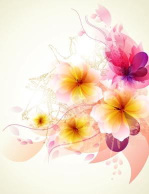 romantic flower background 02 vector