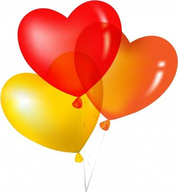 love background shiny modern colorful heart balloon sketch