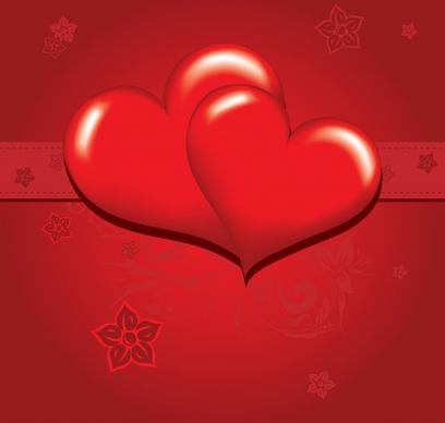 romantic heartshaped heartshaped greeting card vector