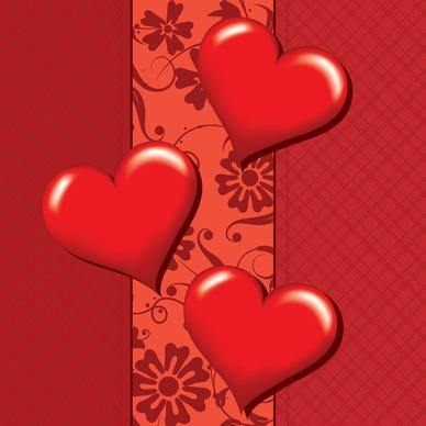 romantic heartshaped heartshaped sweet love greeting card vector