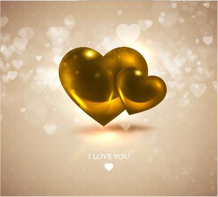 romantic heartshaped love background vector