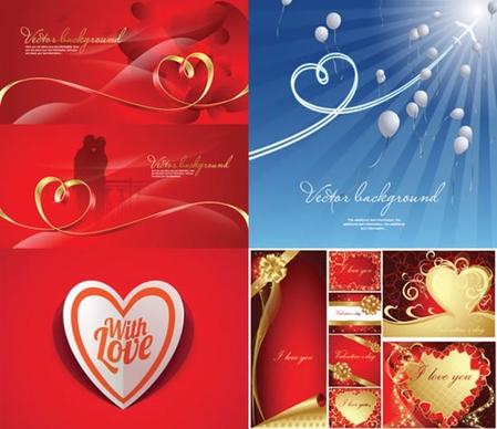 valentine background templates romantic hearts balloons knot decor