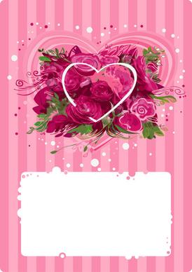 romantic roses background art vector