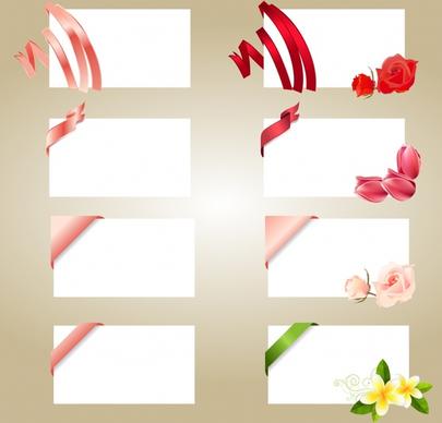 card templates ribbon floral decor modern design