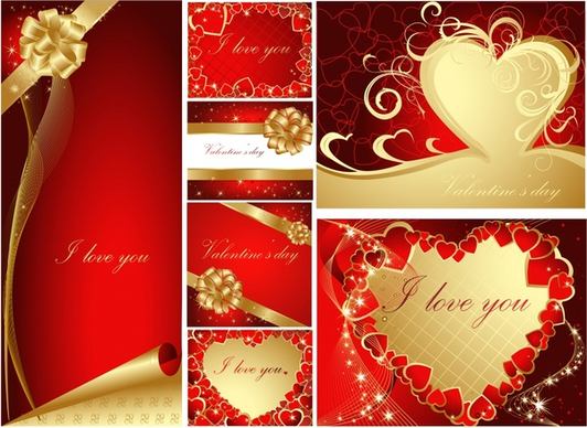 romance background templates luxury elegant red golden decor