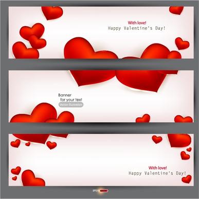 romantic valentine39s day heartshaped red banner vector