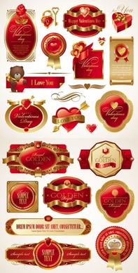 romantic valentine39s day red label vector