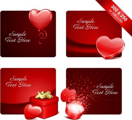valentines banner templates luxury red heart giftbox decor