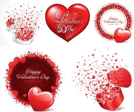 romantic valentine day cards vector