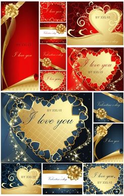 romantic valentine day greeting card vector