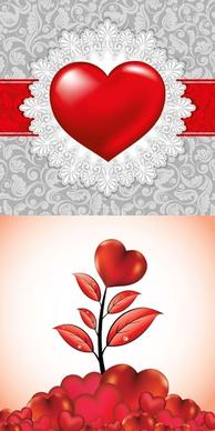 romantic valentine day heartshaped elements vector