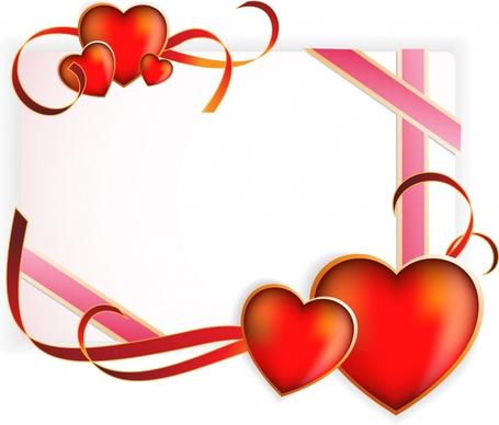 romance background elegant red heart ribbon decor