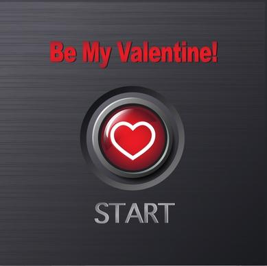 valentine banner heart button sketch modern design