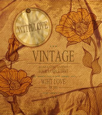romantic vintage cards with love vector