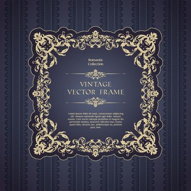 romantic vintage frame vector