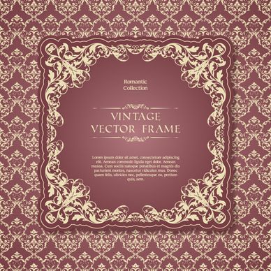 romantic vintage frame vector