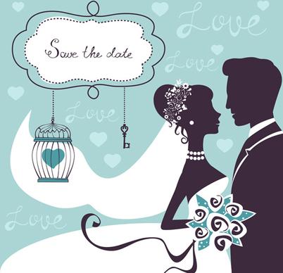romantic wedding background with love vector