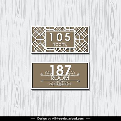 room number sign template geometric symmetry decor