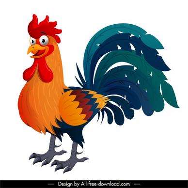 rooster icon colorful design cartoon sketch