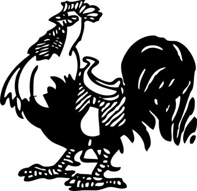 Rooster With A Saddle clip art