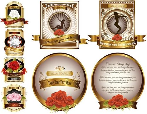 rose gold european label vector