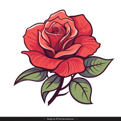 rose petal design elements classical handdrawn
