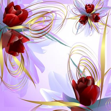 roses background modern colorful dynamic decor
