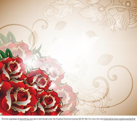 roses vector background