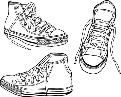 Rough, Hand Drawn Illustrated Sneakers