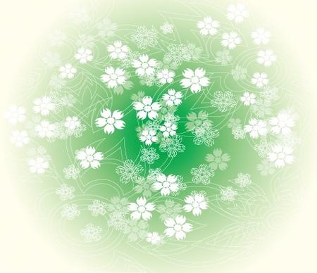 flowers background classical green white design