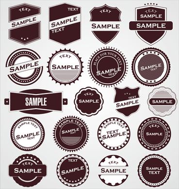 round labels vintage styles vector