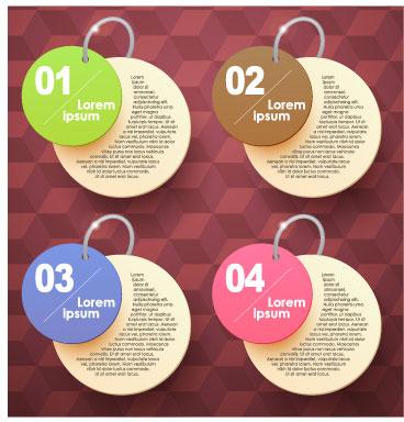 round numbers labels design vector