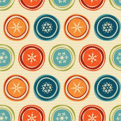 round snowflake seamless pattern retro vector