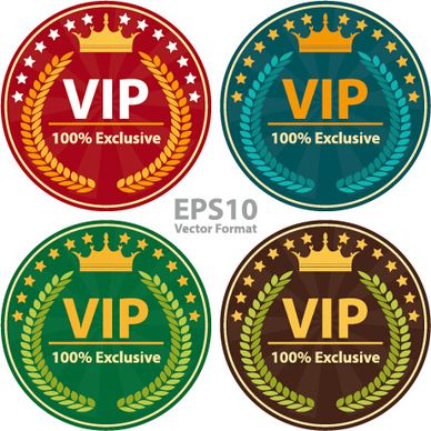 round vip badges sign vector