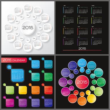 round with gird15 calendars vector design