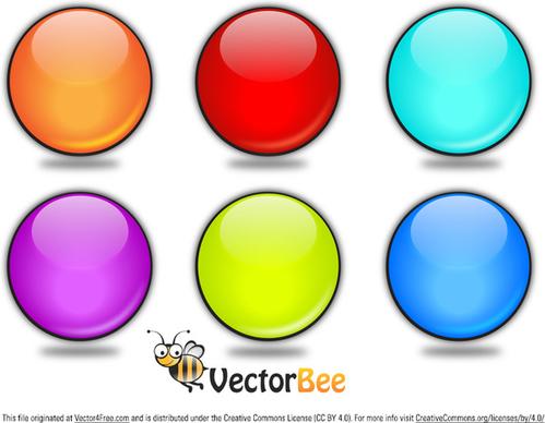 rounded vector glossy button