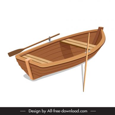 rowing boat icon classical 3d sketch