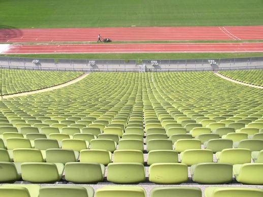 rows of chairs rows of seats oympiastadion