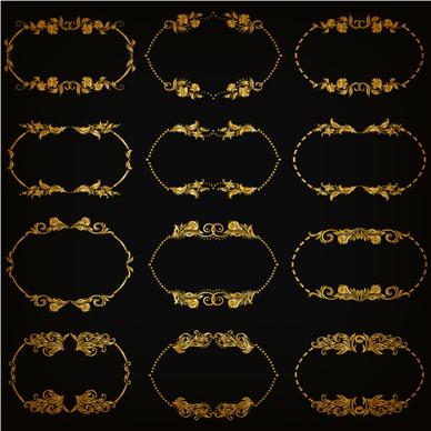 royal golden frame vectors set
