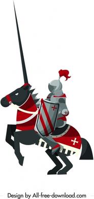 royal knight icon iron armor horse decor