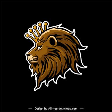 royal label template lion crown decor flat sketch
