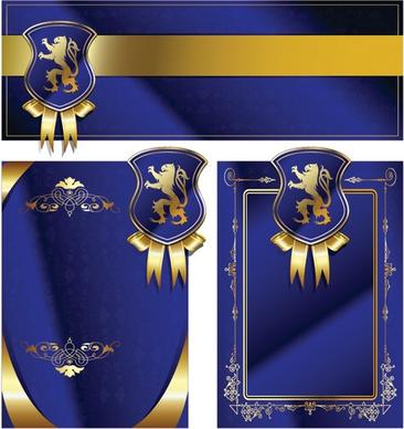 royal shield ribbon card vector